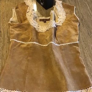 Arden B Camel Color Leather Shirt